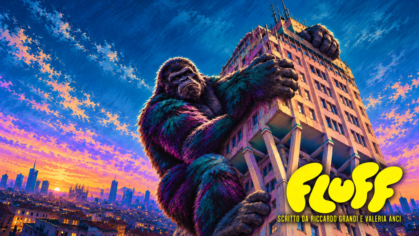 Il gorilla di FLUFF sulla Torre Velasca